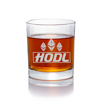 Hodl Ethereum Crypto Round Rocks Glass