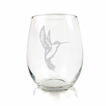 Hummingbird Stemless Wine Glass