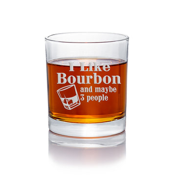 I Like Bourbon Round Rocks Glass