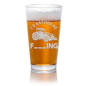 Id Rather Be Farming Pint Beer Glass
