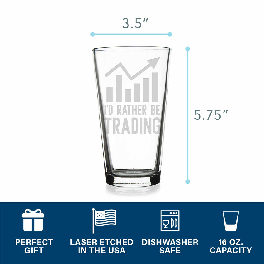 Id Rather Be Trading Stocks Pint Glass