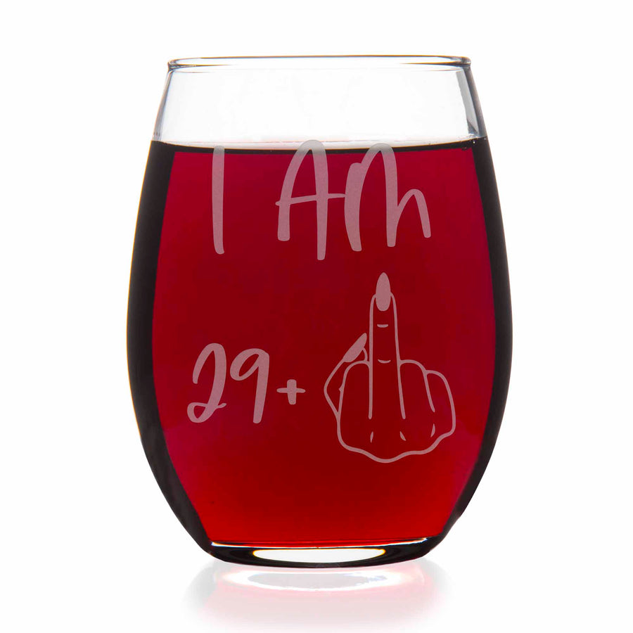 Im 29 Plus 30th Birthday Stemless Wine Glass