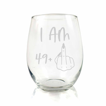 Im 49 Plus 50th Birthday Stemless Wine Glass