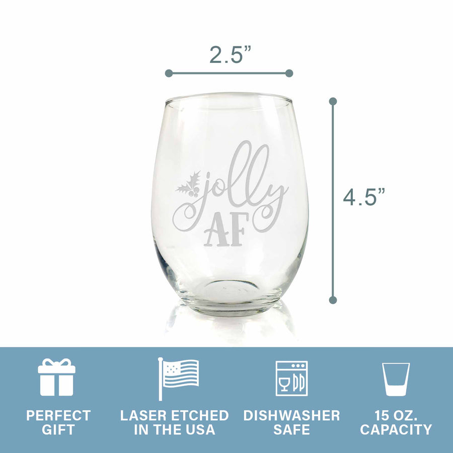 Jolly AF Stemless Wine Glass