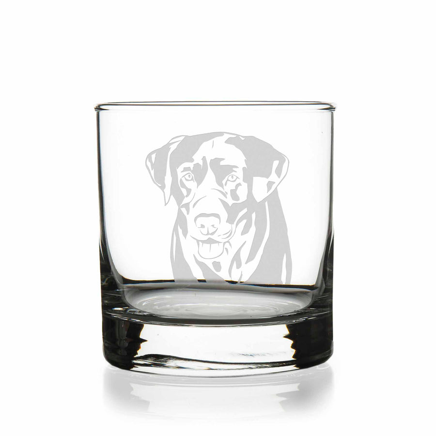 Labrador Dog Face Round Rocks Glass