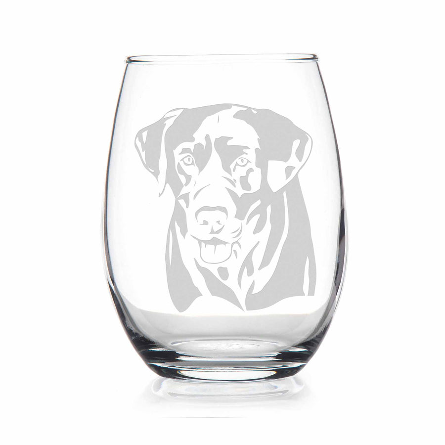 Labrador Face Stemless Wine Glass