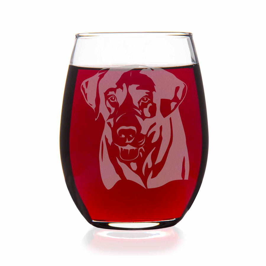 Labrador Face Stemless Wine Glass