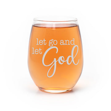 Let Go Let God Stemless Wine Glass