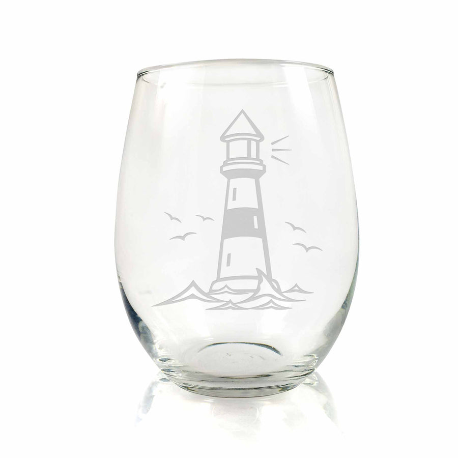 Lighthouse Stemless Wine Glass