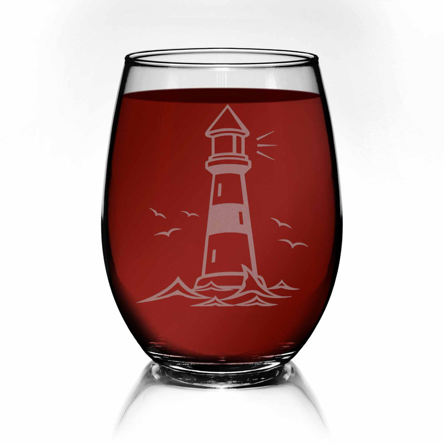 Lighthouse Stemless Wine Glass