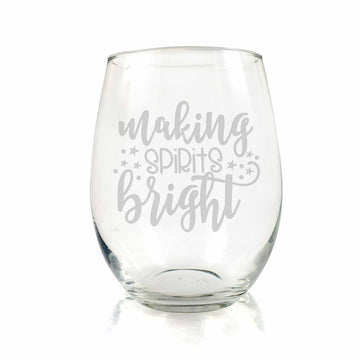 Making Spirits Bright Stemless Wine Glass