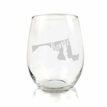 Maryland State Stemless Wine Glass