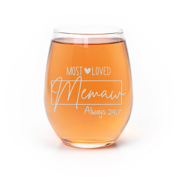 Memaw Most Loved Stemless Wine Glass