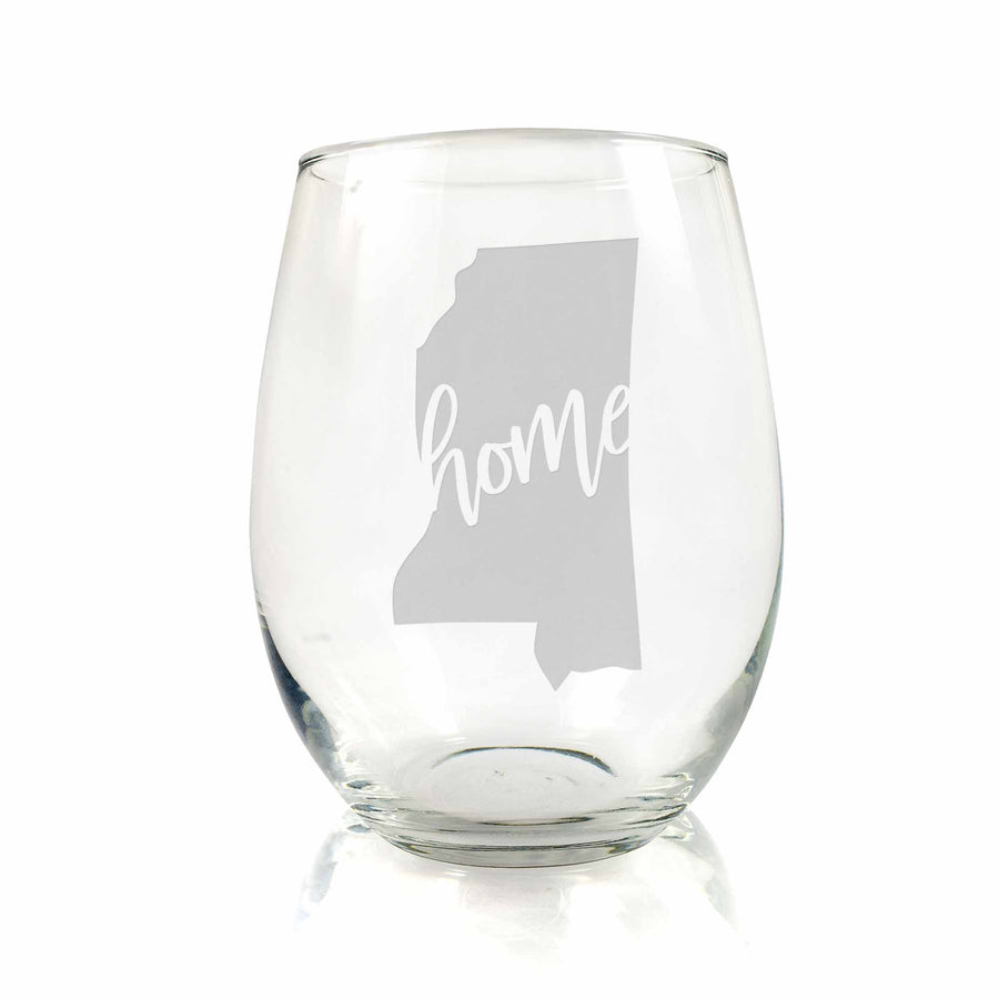 Mississippi State Stemless Wine Glass