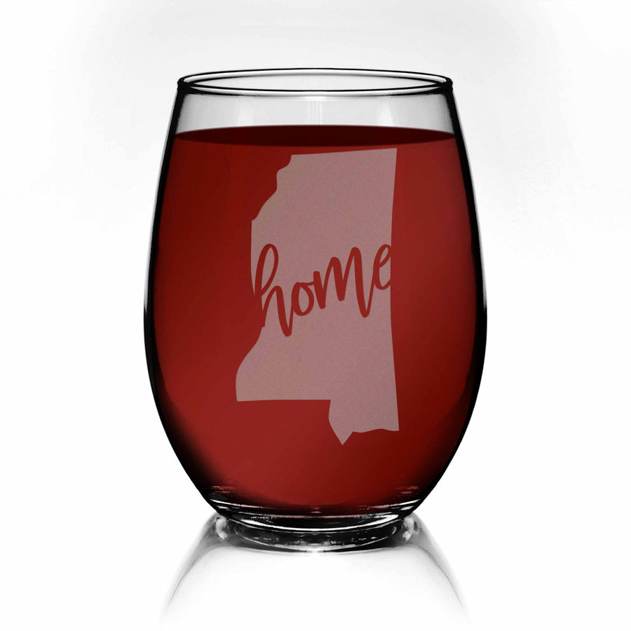 Mississippi State Stemless Wine Glass