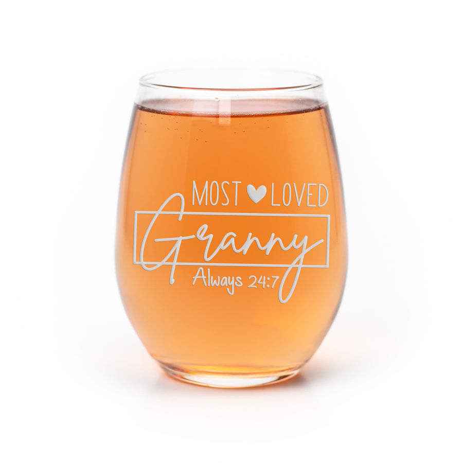 Most Loved Granny Stemless Wine Glass