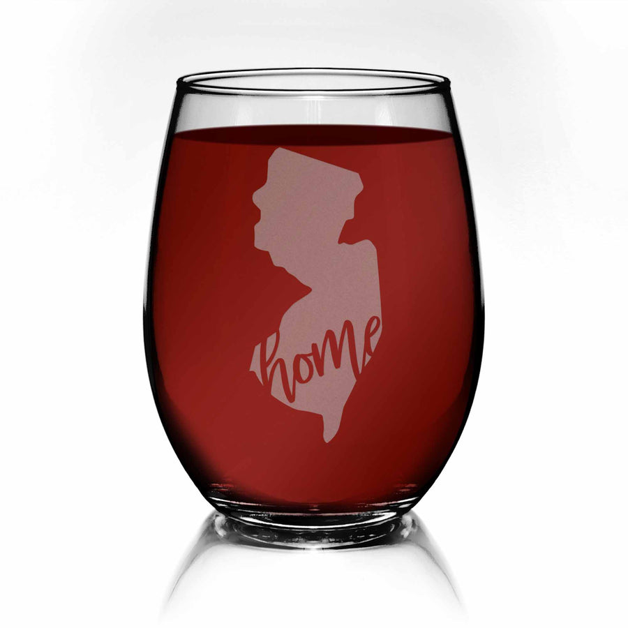 New Jersey State Stemless Wine Glass
