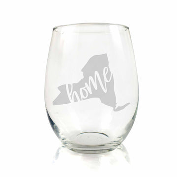 New York State Stemless Wine Glass