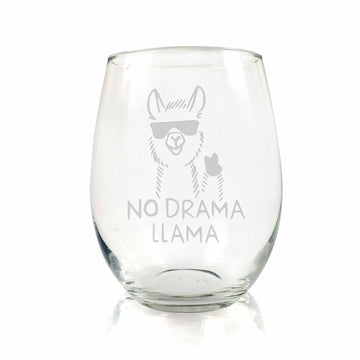 No Drama Llama Stemless Wine Glass