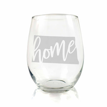 North Dakota State Stemless Wine Glass