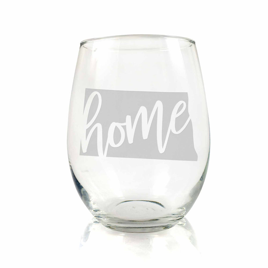 North Dakota State Stemless Wine Glass