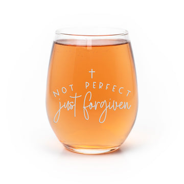 Not Perfect Forgiven Stemless Wine Glass