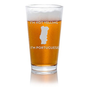 Not Yelling Portuguese Pint Beer Glass