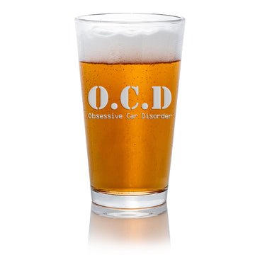 Obsessive Car Disorder Pint Beer Glass