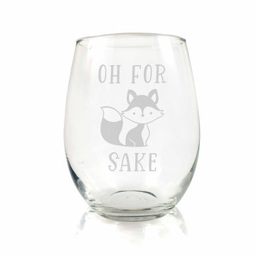 Oh For Fox Sake Stemless Wine Glass