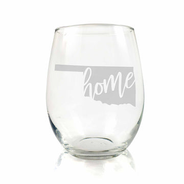 Oklahoma State Stemless Wine Glass