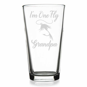 One Fly Grandpa Pint Glass