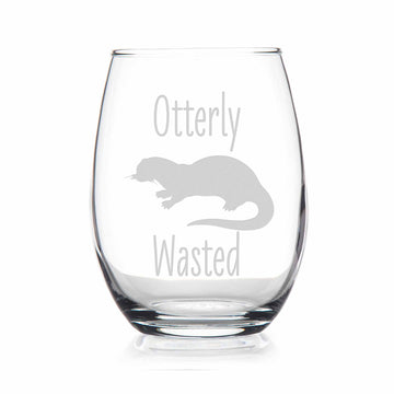 Otterly Wasted Stemless Wine Glass