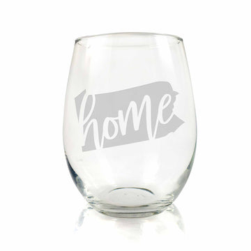 Pennsylvania State Stemless Wine Glass