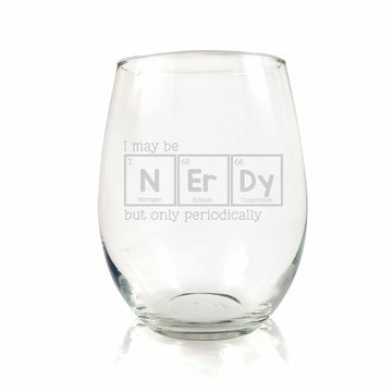 Periodically Nerdy Stemless Wine Glass