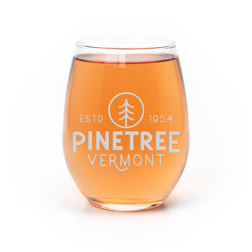 Pine Tree Vermont Stemless Wine Glass