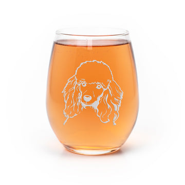 Poodle Face Stemless Wine Glass