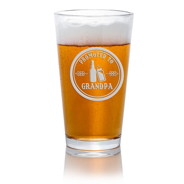 Promoted To Grandpa Pint Beer Glass