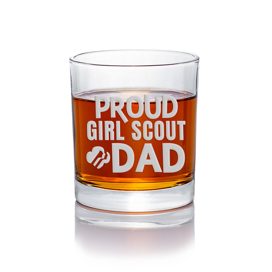 Proud Girl Scout Dad Round Rocks Glass