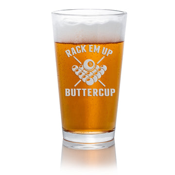 Rackem Pool Billiards Pint Beer Glass