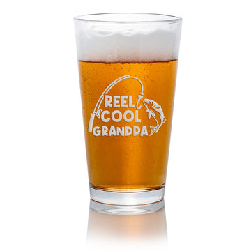 Reel Cool Grandpa Pint Beer Glass
