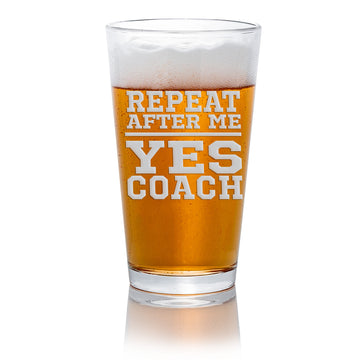 Repeat Yes Coach Pint Beer Glass