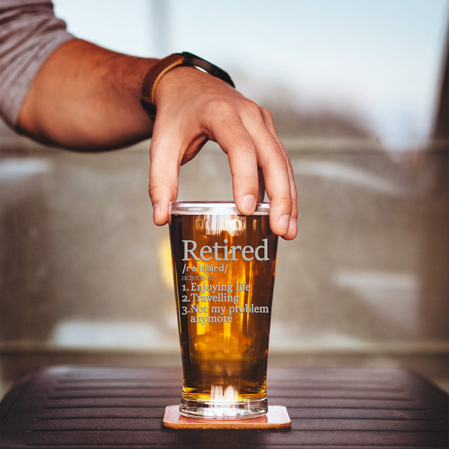 Retired Definition Enjoying Life Pint Beer Glass