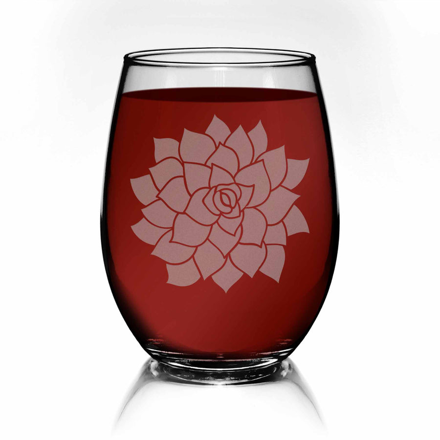 Succulent Stemless Wine Glass