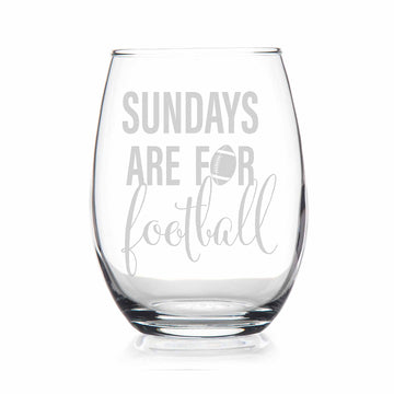 Sundays Are For Football Stemless Wine Glass