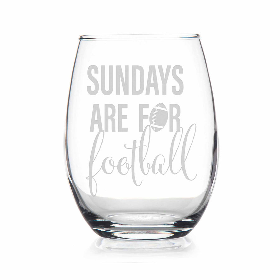 Sundays Are For Football Stemless Wine Glass