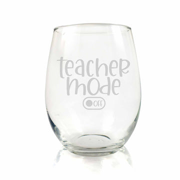 Teachermode Off Stemless Wine Glass