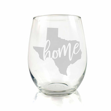 Texas State Stemless Wine Glass