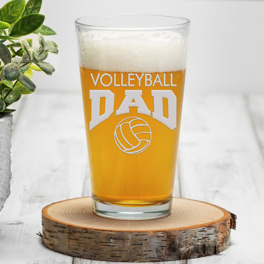 Volleyball Dad Pint Beer Glass