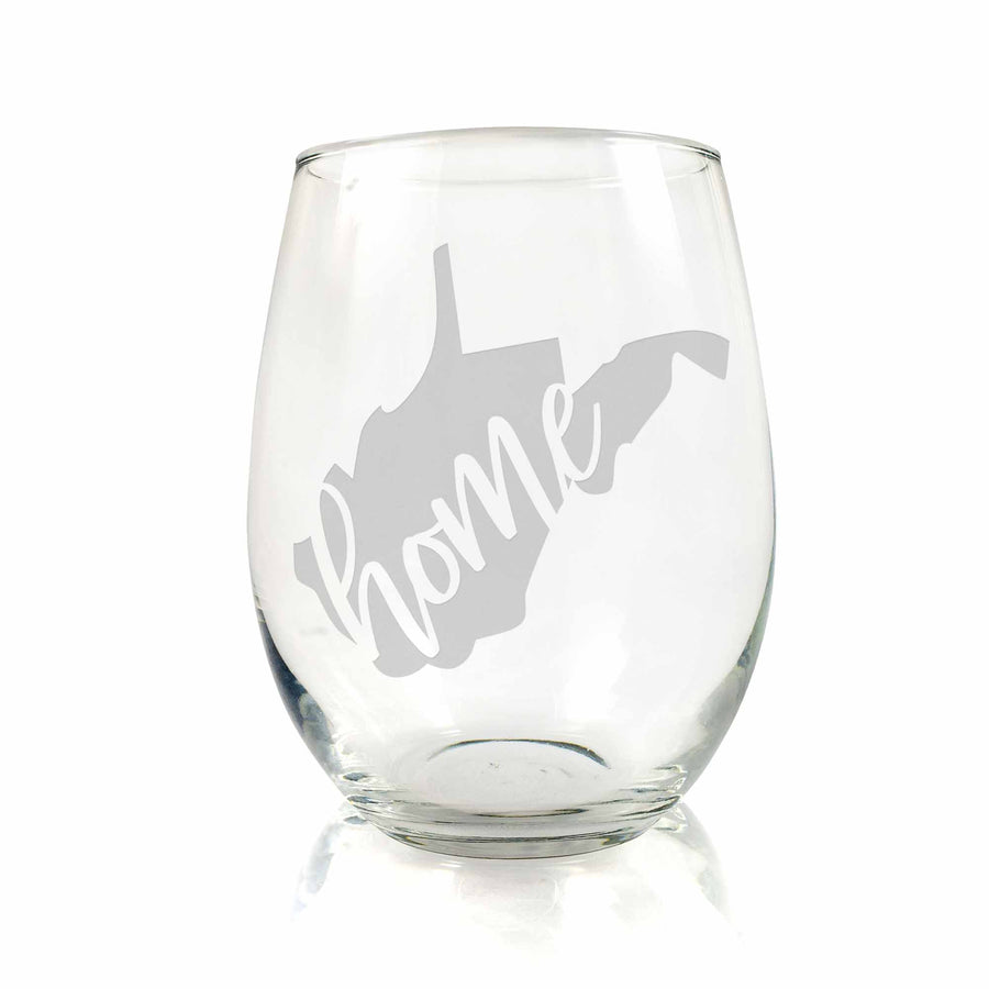 West Virginia State Stemless Wine Glass