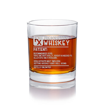 Whiskey Rx Round Rocks Glass